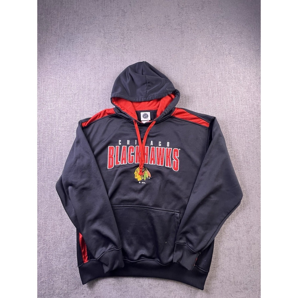 NHL Chicago Blackhawks Hoodie Men's M Logo‎ Graphic Print Embroidered Y2K